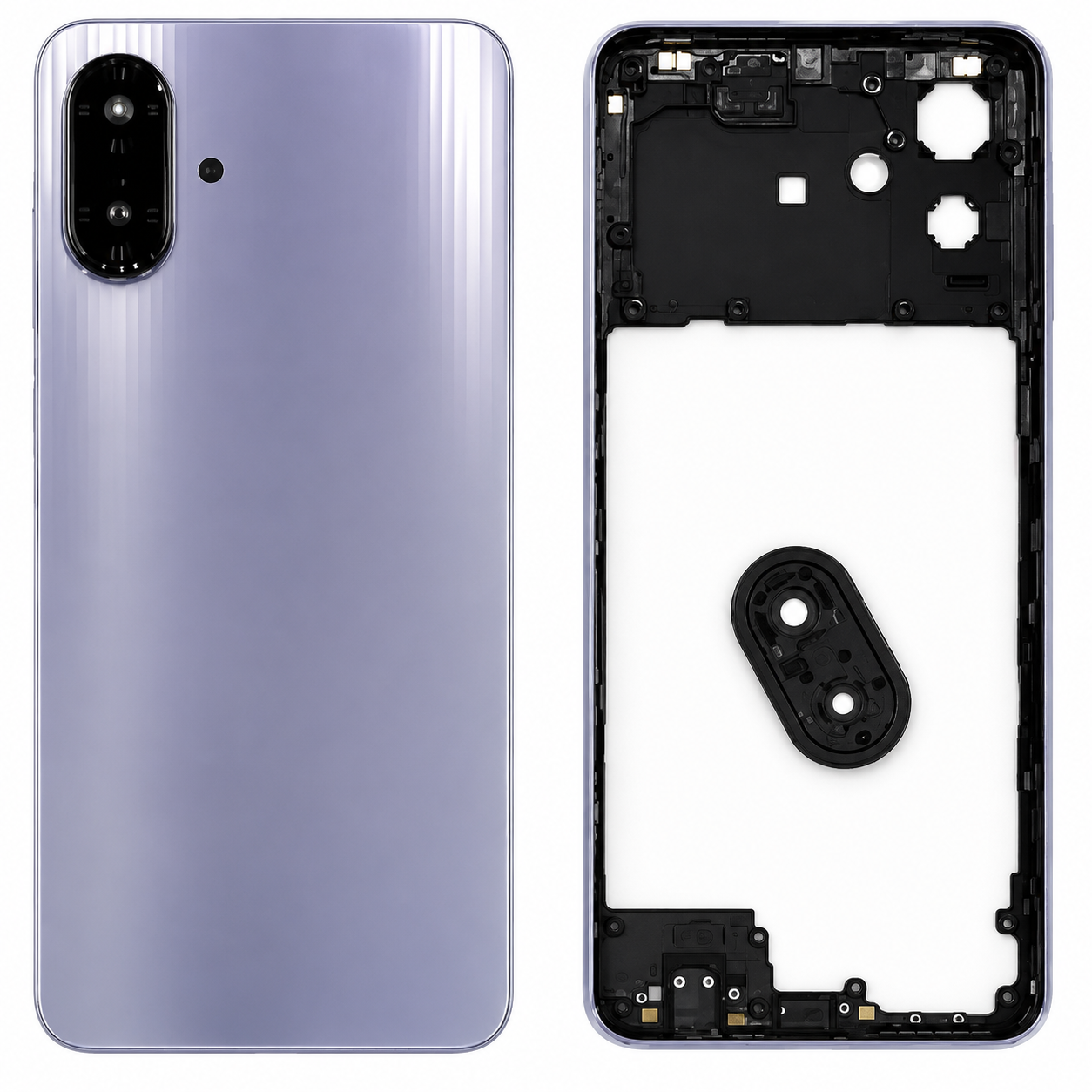 Compatible Replacement for Samsung Galaxy M07 5G Full Body Housing Back Frame Middle Chassis with Side Keys – Black, Green & Grey Color: GREY